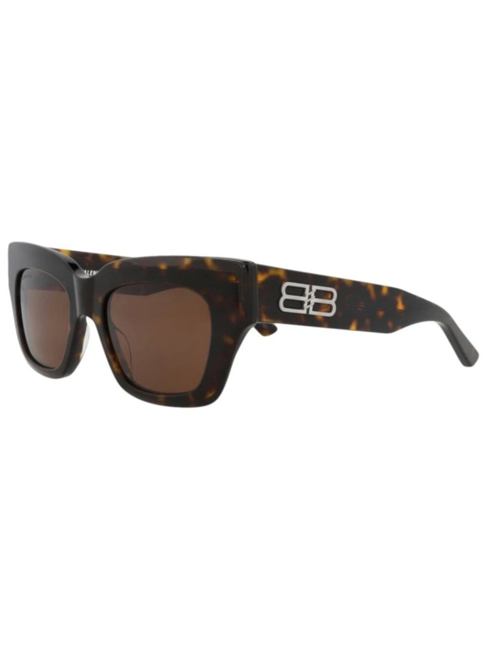 New Balenciaga Women's Sunglasses Square Rectangle Acetate Frame Havana Havana
